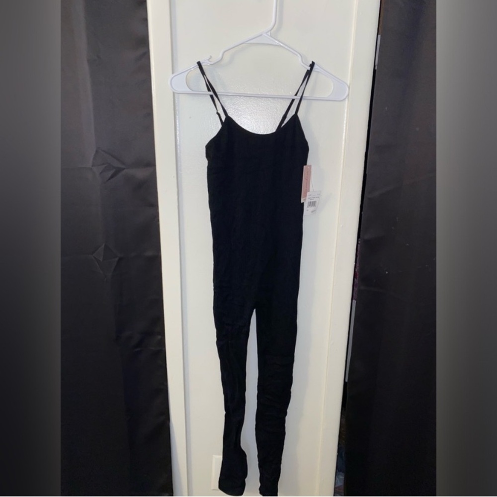 Black Minimalist Jumpsuit with Spaghetti Straps